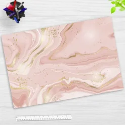 Schreibtischunterlage für Kinder rosafarbener Marmor mit Goldadern, aus hochwertigem Vinyl , 60 x 40 cm*Cover-your-desk Clearance