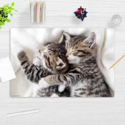 Schreibtischunterlage für Kinder schmusende Kätzchen, aus hochwertigem Vinyl , 60 x 40 cm*Cover-your-desk Hot