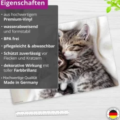 Schreibtischunterlage für Kinder schmusende Kätzchen, aus hochwertigem Vinyl , 60 x 40 cm*Cover-your-desk Hot