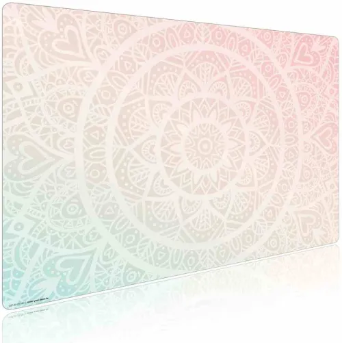 Cover-your-desk Schreibtischunterlagen-Schreibtischunterlage für Kinder und Erwachsene Mandala rot-grün, aus hochwertigem Vinyl , 60 x 40 cm