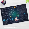 Cover-your-desk Schreibtischunterlagen*Schreibtischunterlage für Kinder Weltraum Schulanfang - abc und einmaleins, aus hochwertigem Vinyl , 60 x 40 cm