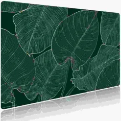 Cover-your-desk Schreibtischunterlagen-Schreibtischunterlage für Kinder und Erwachsene Tropische Blätter mit Goldadern, aus hochwertigem Vinyl , 60 x 40 cm