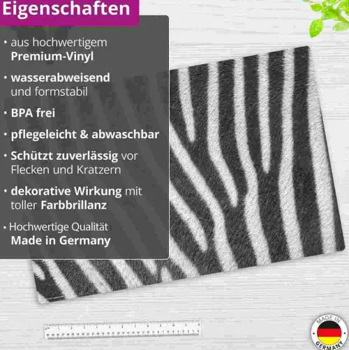 Schreibtischunterlage für Kinder und Erwachsene Zebra Muster, aus hochwertigem Vinyl , 60 x 40 cm*Cover-your-desk Clearance