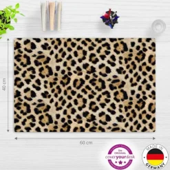 Schreibtischunterlage für Kinder Leopardenfell, aus hochwertigem Vinyl , 60 x 40 cm*Cover-your-desk Best