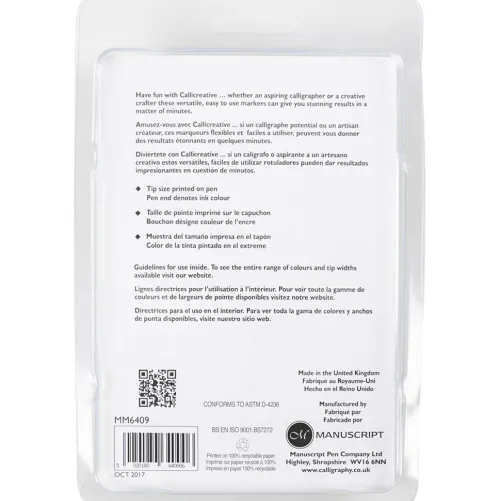 Creativ Company Kalligraphie & Handlettering*Kalligrafie-Marker, Strichstärke, 1,4+2,5+3,6+4,8 mm, Schwarz, 4 Stk