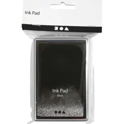 Creativ Company Stempel & -Kissen-Stempelkissen, H 2 cm, Größe 9x6 cm, Schwarz, 1 Stk