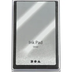 Creativ Company Stempel & -Kissen-Stempelkissen, H 2 cm, Größe 9x6 cm, Silber, 1 Stk