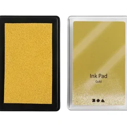 Creativ Company Stempel & -Kissen-Stempelkissen, H 2 cm, Größe 9x6 cm, Gold, 1 Stk