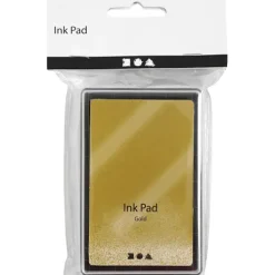 Creativ Company Stempel & -Kissen-Stempelkissen, H 2 cm, Größe 9x6 cm, Gold, 1 Stk