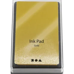 Creativ Company Stempel & -Kissen-Stempelkissen, H 2 cm, Größe 9x6 cm, Gold, 1 Stk