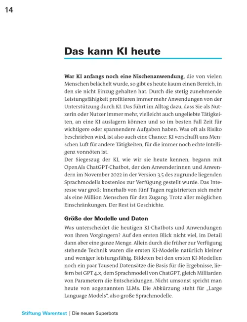 Stiftung Warentest Ratgeber|Technik-Das kann KI