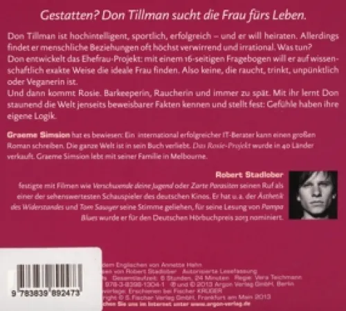 Argon Verlag GmbH Romane·Nach Ländern|Romane·Liebesromane*Das Rosie-Projekt (Hörbestseller)