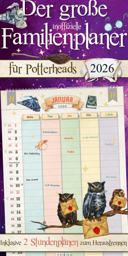 Heel Verlag GmbH Wandkalender-Der große inoffizielle Familienplaner für Potterheads. Kalender 2026