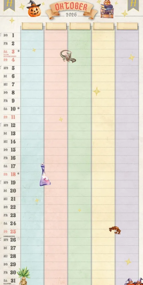 Heel Verlag GmbH Wandkalender-Der große inoffizielle Familienplaner für Potterheads. Kalender 2026