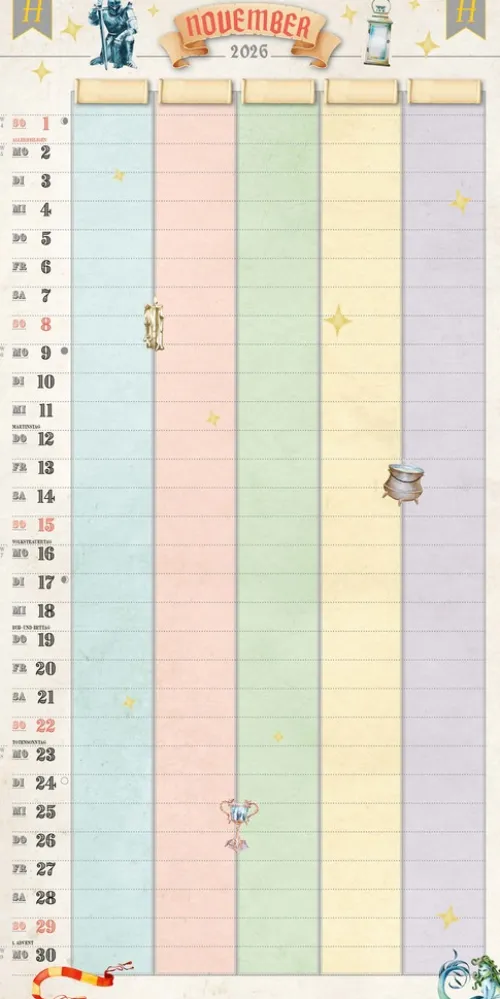 Heel Verlag GmbH Wandkalender-Der große inoffizielle Familienplaner für Potterheads. Kalender 2026