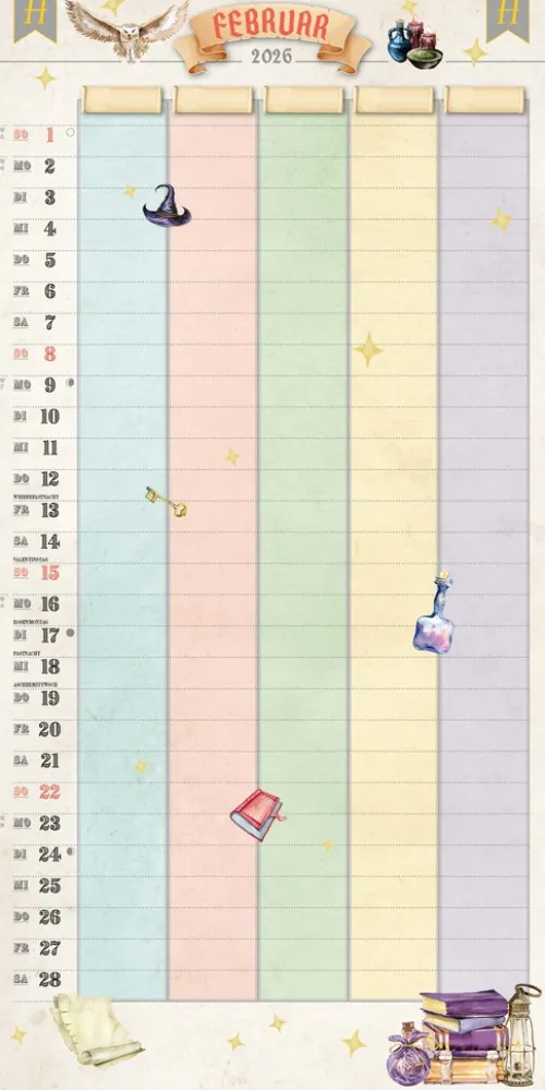 Heel Verlag GmbH Wandkalender-Der große inoffizielle Familienplaner für Potterheads. Kalender 2026