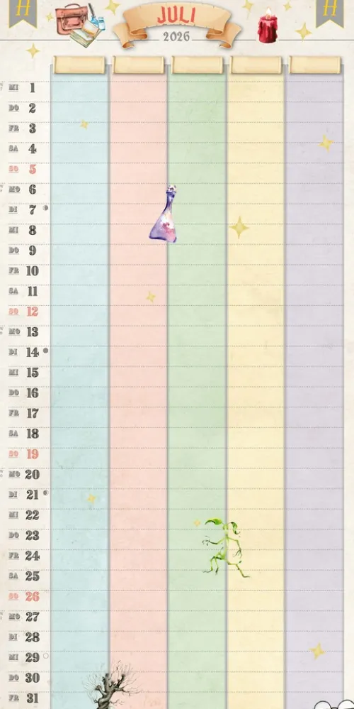 Heel Verlag GmbH Wandkalender-Der große inoffizielle Familienplaner für Potterheads. Kalender 2026