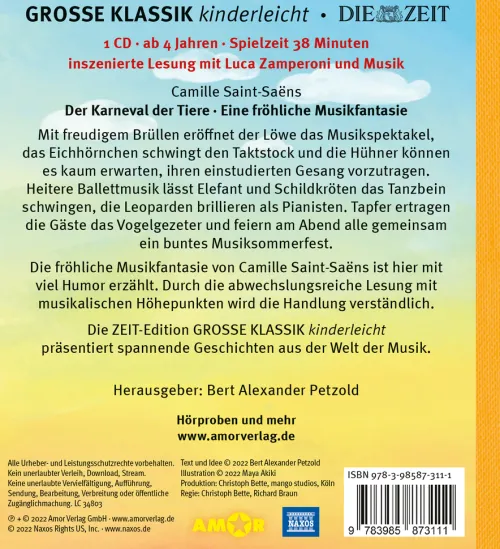 Der Karneval der Tiere. Eine fröhliche Musikfantasie.*Amor Verlag GmbH Discount