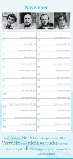 edition momente Geburtstagskalender*Der literarische Geburtstagskalender - Mit Geburtstagskindern und Zitaten