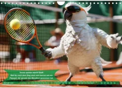 Calvendo Wandkalender*Der tierisch lustige Tennis-Kalender (Wandkalender 2026 DIN A4 quer), Monatskalender