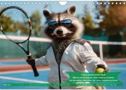 Calvendo Wandkalender*Der tierisch lustige Tennis-Kalender (Wandkalender 2026 DIN A4 quer), Monatskalender