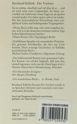 Diogenes Verlag AG Romane & Erzählungen|Literatur-Der Vorleser