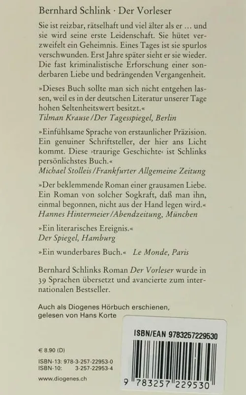 Diogenes Verlag AG Romane & Erzählungen|Literatur-Der Vorleser