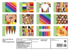 Die bunte Welt der Stifte - Geburtstagskalender (Wandkalender immerwährend DIN A3 quer)*Calvendo Outlet