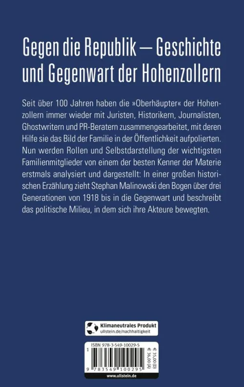 Propyläen Verlag Wirtschaft-Die Hohenzollern und die Nazis