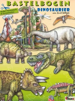 Dinosaurier basteln Papier Bastelbogen Auschneidebogen*Atelier Color Clearance
