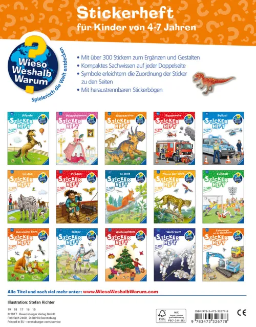 Ravensburger Verlag Stickerhefte-Dinosaurier Stickerheft
