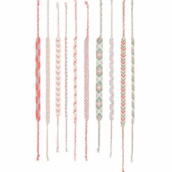 DIY Freundschaftsarmbänder Set, Pastel Colours,10 x 8 m Stickgarn in 10 verschiedenen Farben, 100 % Baumwolle, Neon 100% Polyester*Rico Design GmbH & Co.KG Sale