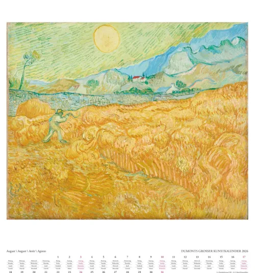 DuMont Kalenderverlag Wandkalender*DUMONT - DUMONTS Großer Kunstkalender 2026 - Wandkalender 45 x 48 cm - Meisterwerke der Klassischen Moderne, Impressionisten & Expressionisten für Kunstliebhaber