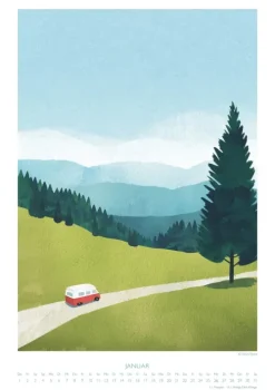 DUMONT - Rivers: Feeling Nature 2026 - Wandkalender 30x42 cm - Outdoor-Illustrationen von Henry Rivers, dekorative Poster im minimalistischen Design*DuMont Kalenderverlag Discount