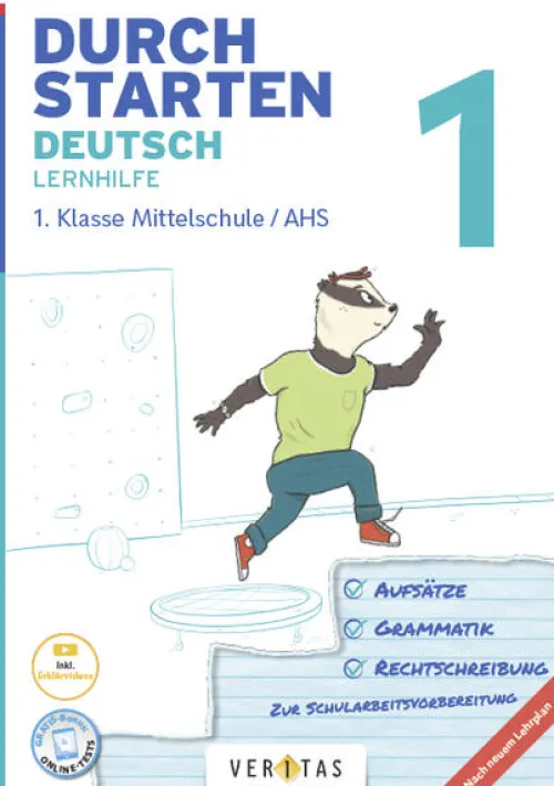 Veritas Verlag Mittlere Reife·Deutsch-Durchstarten 1. Klasse - Deutsch AHS - Lernhilfe