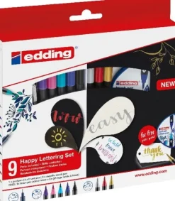 Edding Kalligraphie & Handlettering*1340 brush pen, Happy Lettering 9er Set