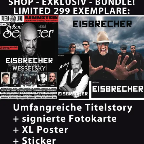 Vogel, Thomas Media Musik, Film, Theater-Eisbrecher - Bundle - LIMITED: Signierte Fotokarte + XL Poster + Sticker + Titel Story Sonic Seducer 10-24