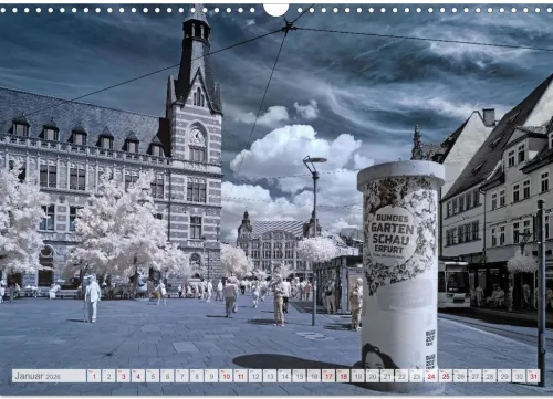 Calvendo Wandkalender*Erfurt - Infrarotfotografien von Kurt Lochte (Wandkalender 2026 DIN A3 quer), Monatskalender
