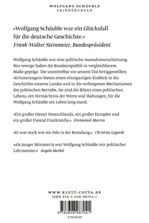 Erinnerungen*Klett-Cotta Verlag Clearance