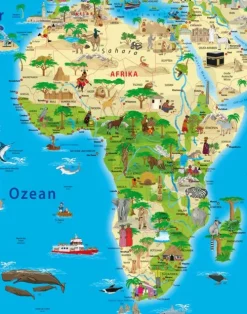 Erlebniskarte illustrierte Weltkarte Schreibunterlage*druckbunt Verlag Best