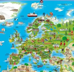 Erlebniskarte illustrierte Weltkarte Schreibunterlage*druckbunt Verlag Best