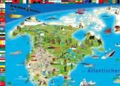 Erlebniskarte illustrierte Weltkarte Schreibunterlage*druckbunt Verlag Best