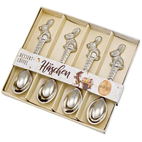 St. Benno Verlag GmbH Küche & Esszimmer-4er-Set Dessert-Löffel 'Häschen'
