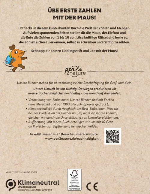 Naumann & Göbel Verlagsg. Nachhaltigkeit-Erste Zahlen üben mit der Maus. Für Kinder ab 5 Jahren