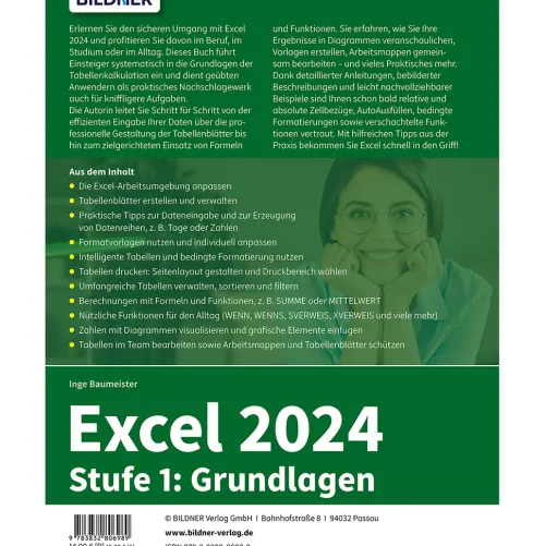 Excel 2024 - Stufe 1: Grundlagen*BILDNER Verlag Outlet