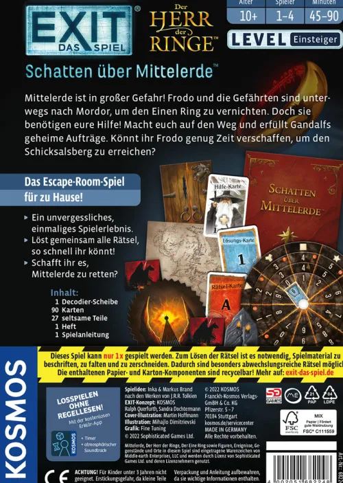 Franckh-Kosmos Familien- & Gesellschaftsspiele*EXIT - Das Spiel: Der Herr der Ringe - Schatten über Mittelerde