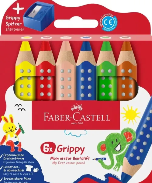 Buntstifte Grippy 6er Set mit Spitzer*Faber-Castell Online