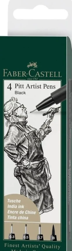 Tuschestift PITT Artist Pens Black 4er Set*Faber-Castell Best