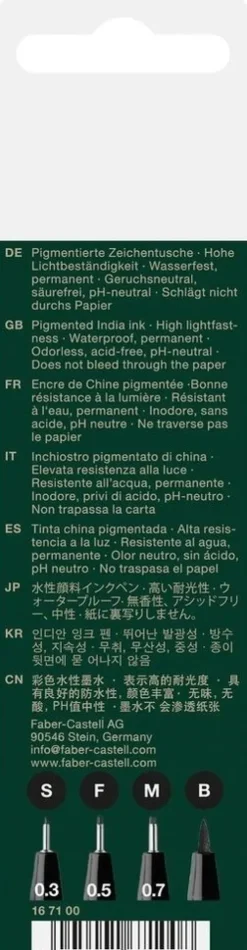 Tuschestift PITT Artist Pens Black 4er Set*Faber-Castell Best