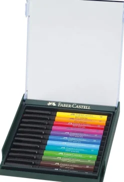 Tuschestift PITT Artist Pen Brush 12er Set Basis Farben*Faber-Castell Best